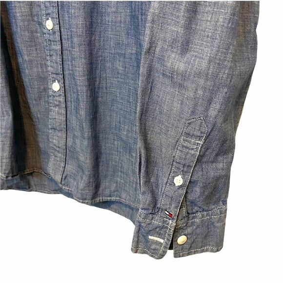 #3727 Tommy Hilfiger Blue button down mens shirt size XL - Picture 4 of 10